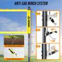 Outdoor Volleyball Net System for Backyard, Adjustable Height (5.18FT) & Width (2032FT), Anti-Sag Tension System, 2-in-1 Badminton Combo Set with Carry Bag, Rackets & Shuttlecocks