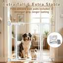 WAOWAO 40" Extra Tall Clear Acrylic Dog Gate 57.87-66.14" Wide Indoor White | Extra-Tall,Clear Acrylic Panel,Double-Lock,Pressure/Hardware Mount,Wall Cups,Ideal for Pet Stairs,Doorways,Hallways,Kitchen