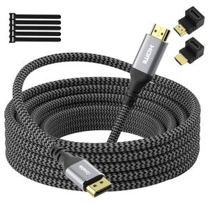 4K DisplayPort to HDMI Cable 15FT, 4K@60Hz HDR, High Speed Active Display Port to HDMI Cable UHD Converter, Uni-Directional, 4K@60Hz 2K@120Hz 1080P for HDTV, Monitor, Projector, Dell, NVIDIA, AMD, HP