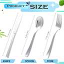Minatee 150 Pieces Disposable Cutlery Set Plastic Silverware Heavy Duty Utensil Sets 50 Forks 50 Knives 50 Spoons for Home Office School Party Picnics Restaurant Outdoor Events