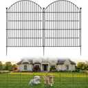 12 Pack No Dig Decorative Garden Fence Panels, 32in(H) x 29ft(L), Dog Fence Outdoor for Yard, Rustproof Metal Animal Barrier for Rabbits & Flowers, Temporary Fencing for Patio, RV