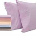 Superity Linen Pillow Cases King Size - Open Enclosure - 2 Pack - 100% Soft and Comfortable Premium Cotton - Lavender