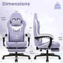 N-GEN GAMING Gaming Chair, Reclining Backrest, Footrest, Fabric, Purple