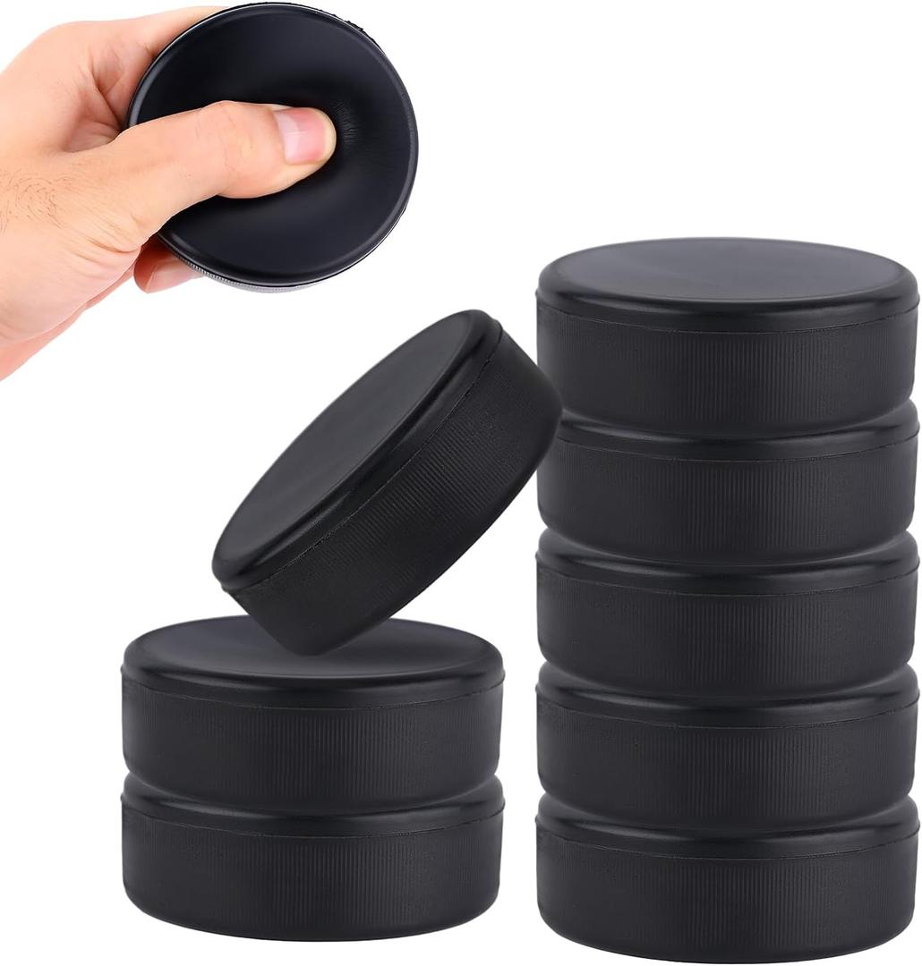 8pcs Ice Hockey Pucks, Diameter 3 Inch/Thickness 1 Inch Lightweight Non-Rubber Soft Foam Hockey Pucks for Practice and Classic Training Indoor(Black)