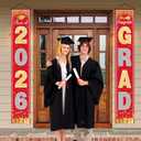 3 x OHOME Graduation Decorations 2026 - Red Gold Congrats Grad Porch Banner for Graduation Party Decorations - Class of 2026 - Party Favors Supplies Backdrop Yard Signs Decor (Red)