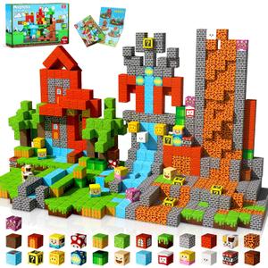 GraceDuck Magnetic Blocks - 150 PCS Build Adventure Game Castle - Magnetic Toys for Montessori Toddler Christmas Birthday Gifts - STEM Sensory Toys for 3 4 5 6 7 8 9 10 Year Old Boys & Girls