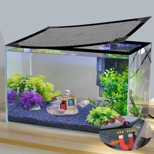 Magnetic Aquarium Cover Lid, DIY Fish Tank lid Anti-Jumping net Cover mesh Terrarium lid Aquarium HoodAdjustable Size Fit Tank Size Max 35''X19''