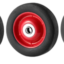 3 Pack 6 x 1.2 Inch Solid Rubber Flat Free Tire, Hand Truck Wheel with Ball Bearing and 5/8 Inch Axle Diameter, Solid Rubber Wheel, 350 lbs Capacity