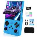 GWALSNTH V40 MAX Retro Handheld Game Console, 40000 Games Preloaded 256G TF Card, Built-in 49+ Emulators, 4.0 Inch 4K HD IPS Screen, 4000mAh Battery, Portable Pocket Video Game Console (Blue Color)