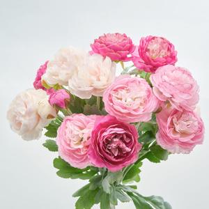 Artificial Peony Flowers Ranunculus Fake Flowers 6pcs Summer Flowers Peonies Bouquet for Home Decoration Silk Flowers Peony Arrangements (Pink)