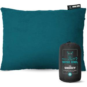 Wise Owl Outfitters Camping Pillow  Memory Foam Travel Pillow for Airplane Sleeping, Hiking, Backpacking & Outdoor Use - Small & Portable for Adults, Car, Camp & Tent (Small (12"x16"), Green)