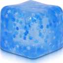 Adult-Size Snowflake 2.76inch/7cm Stress Cube Larger Than Mini Squishy Cubes, Slow-Rise Sensory Fidget for Stress Relief, Focus & Light Hand Exercise Safe for Ages 3+ (Blue)