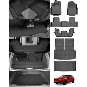 Original 2022-2026 MDX Floor Mats & Cargo Liner & Backrest Mat Full Sets for Acura MDX - Custom Fit TPE Floor Liners & Cargo Mat & Backrest Mat - All Weather Odorless Car Mats for MDX 2022-2025 2026