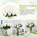 Rowfad 120 Pcs Artificial Roses Bulk Velvet Silk White Roses White Roses for Wedding Centerpieces Bridal Bouquet Mohter's Day Home Decor (120, White)