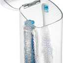 iDesign 53450 Rain Toothbrush Holder Dental Center for Toothpaste, Electric Toothbrush, Water Flosser, Bathroom Countertop Organizer, Clear