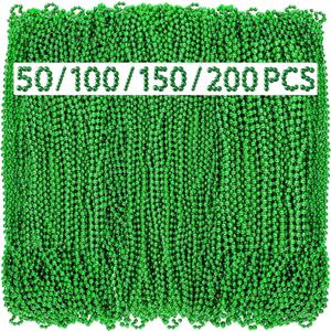 GONOSEED 50/100/150/200PCS St Patricks Day Necklace Bulk St Patricks Day Accessories Green Beads Decorations Party Favor