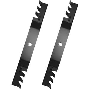 GX22151 GY20850 Gator Mulching Blades Compatible with John Dee re 42 Inch Deck D100 D110 D125 S100 S130 S240 LA100 LA105 LA120 LA135 E100 E120 Lawn Tractor Riding Mower,Toothed Mulching Blade, 2 PACK