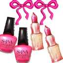 Pack of 6 Spa Party Decoration Balloons/Nail Polish/LipStick/Hot Pink Bow Foil Balloons/Makeup Party Supplies/Babi Decorion/Pink Girl Party Balloons