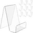 10 Pcs Clear Acrylic Book Display Stand, Thickened & Transparent Acrylic Display Stands, Clear Easel Tablet Holder for Displaying Books, Pictures, Notebooks, CDs, Artworks, etc