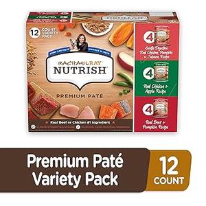 Rachael Ray Nutrish Wet Dog Food, Beef, Chicken, and Gentle Digestion Variety Pack, 13 Ounce Can (Pack of 12)
 BB 11/25/26