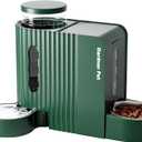 Gardner Pet Automatic Gravity Pet Feeder, 0.8 Gallons*2 Dog Feeder and Water Dispenser Set 100% BPA-Free, 2-in-1 Gravity Feeder with Stainless Steel Bowl for Dogs, Cats, Rabbits, Puppies (Green)