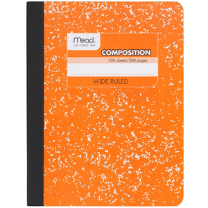 Mead Composition notebook, 100 sheets of double-sided college ruled notebook paper