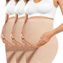 Peauty Maternity Shapewear Baby Shower Dress Maternity Clothes Pregnancy Shapewear for Dresses Pregnancy Shorts Underwear Under Bump (Nude+Nude+Nude L)