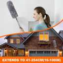 Professional Microfibre Dusters for Cleaning | Duster with Extension 100" | Cobweb Remover Duster Kit with 4 Washable Heads | Bendable Feather Duster for High Ceilings,Fans & Hard-to-Reach Areas,7PCS