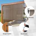 Aoodor Patio Roller Shade 8 x 8 ft HDPE Fabric Outdoor Cordless Roll Up Shade with UV Protection, Roller Blinds for Porch, Gazebo, Pergola, Balcony, Window, Mocha