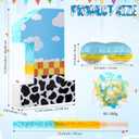 Poen Cow Number Piata for Kids Birthday Decorations Toy Game Cow Birthday Piata with Stick Blindfold and Confetti Blue Sky and White Cloud Candle for Boy Girls Party Inspire Decor(Number 1)