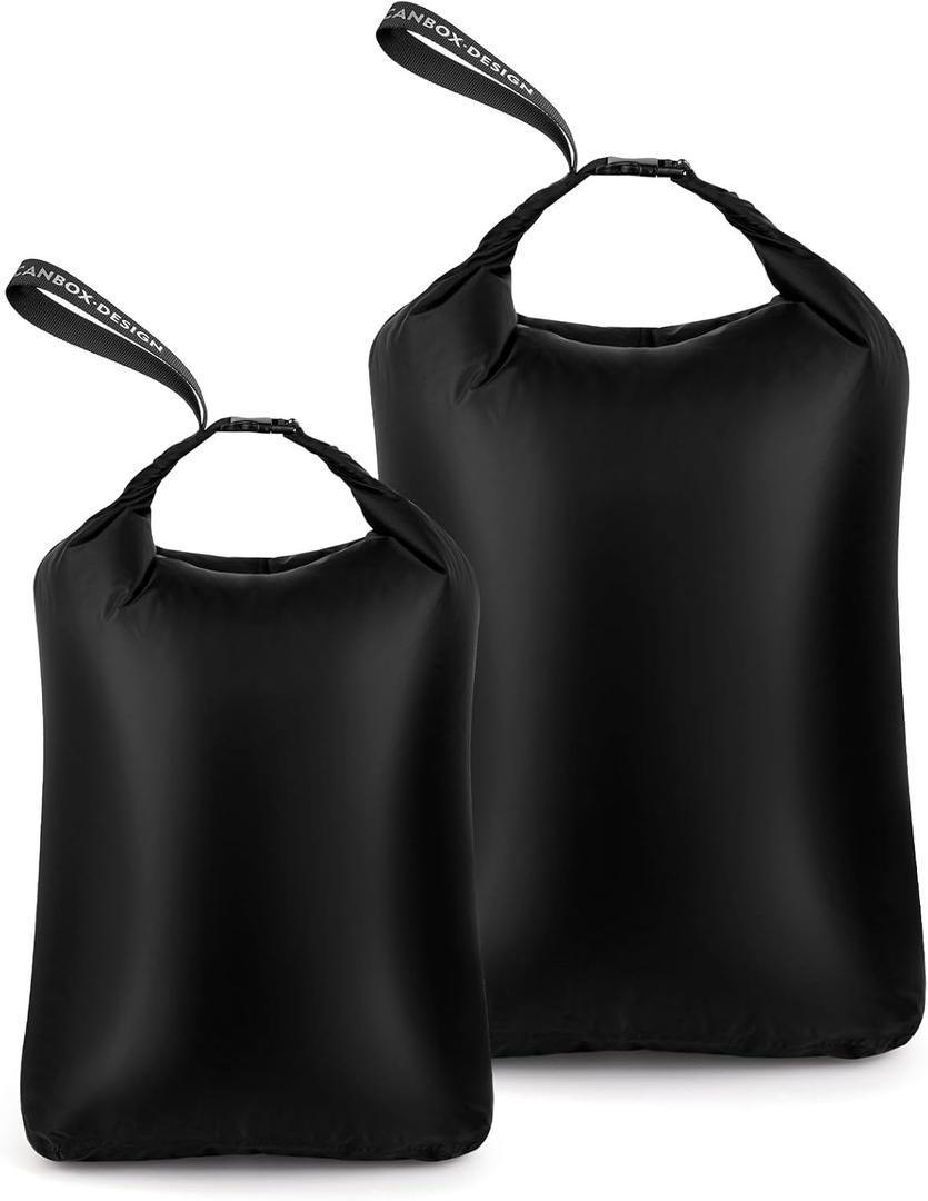 2-Pack Waterproof Travel Laundry Bags, Wet Dry Organizer to Block Odors & Prevent Suitcase Leaks, Roll-Up Dirty Clothes Pouch for Gym, Swim, Camping & Family Vacations