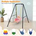 Foldable Swing Stand Heavy-Duty Metal A-Frame for Indoor & Outdoor Exercise Equipment Suitable for Most Toddler/Baby Jumper/Hammock Chair (Black)