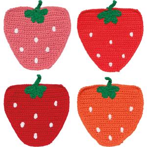 Jubilee Berry Sweet Crochet Coasters Set of 4 Assorted - W4.5 x H5in