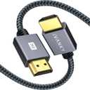 IVANKY 8K HDMI Cable 6.6 FT, High Speed 48Gbps HDMI 2.1 Cable, Supoort 4K@120Hz 8K@60Hz, HDR, 3D, HDCP 2.2&2.3, Braided HDMI Cord, 6ft Compatible with Roku TV/PS5/HDTV/Blu-ray (Grey)