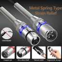 XLR Cable 10 ft 2 Pack, Premium XLR Microphone Cable, 3-Pin Balanced Shielded XLR Male to Female Mic Speaker Cord, Metal Spring SR