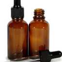 Vivaplex, Amber, 4 oz Glass Bottles, with Glass Eye Droppers - 2 pack