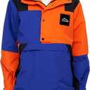 Mens Hiking Outdoor Recreation Softshell Jackets Waterproof Lightweight Jacket Rain Hood Windbreakers Raincoats Color: Black, Blue, Orange, Size: L