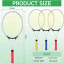 12 Pcs Tennis Rackets for Adult Recreational 12 Players 27'' Tennis Racket Set with 6 Balls Lightweight Tennis Rackets Bulk for Women Men Tennis Training and Beginner with Overgrip and Bag, about 27"