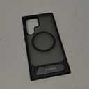 TORRAS Strong Magnetic & Seamless Stand for Samsung Galaxy S24 Ultra Case, Fit for MagSafe, Mil-Grade Drop Protection, Kickstand for Samsung Galaxy S24 Ultra Case, Translucent Back/Black Edge