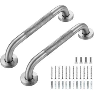 Grab Bars for Shower, 2 Pack 12-Inch Anti Slip Shower Handles for Elderly, Safety Shower Grab Bar, Stainless Steel Handicap Grab Bars for Bathroom,Toilet (Brushed Nickel, 1" Diameter)