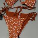 ZAFUL Women's Triangle Bikini Floral String Bikini Set Two Piece Swimsuit Bathing Suits, Size XL