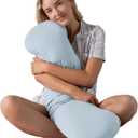SleepCloud Weighted Body Pillow 6.5lbs - Weighted Pillow for Deeper Sleep (41 x 10) - Cooling Body Pillows for Adults, Side Sleeper Body Pillows with Cover (Arctic Blue)