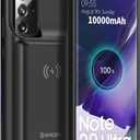 NEWDERY Battery Case for Galaxy Note 20 Ultra 10000mAh, 18W Input Fast Recharging & Qi Wireless & Android Auto Supported, Extended Backup Charger Case for Samsung Note 20 Ultra 5G (6.9") Black