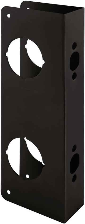 Prime-Line U 10750 Brass Lock and Door Reinforcement Plate for 1-3/4 In. Thick Doors, Bronze Finish (Single Pack)