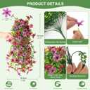 Artificial Flowers for Outdoors Faux Hanging Plants Spring Summer Decoration, 2 Pcs Fake Silk Floral Realistic Outside Flowers UV Resistant No Fade for Planter Pot Porch Patio Window Yard Decor