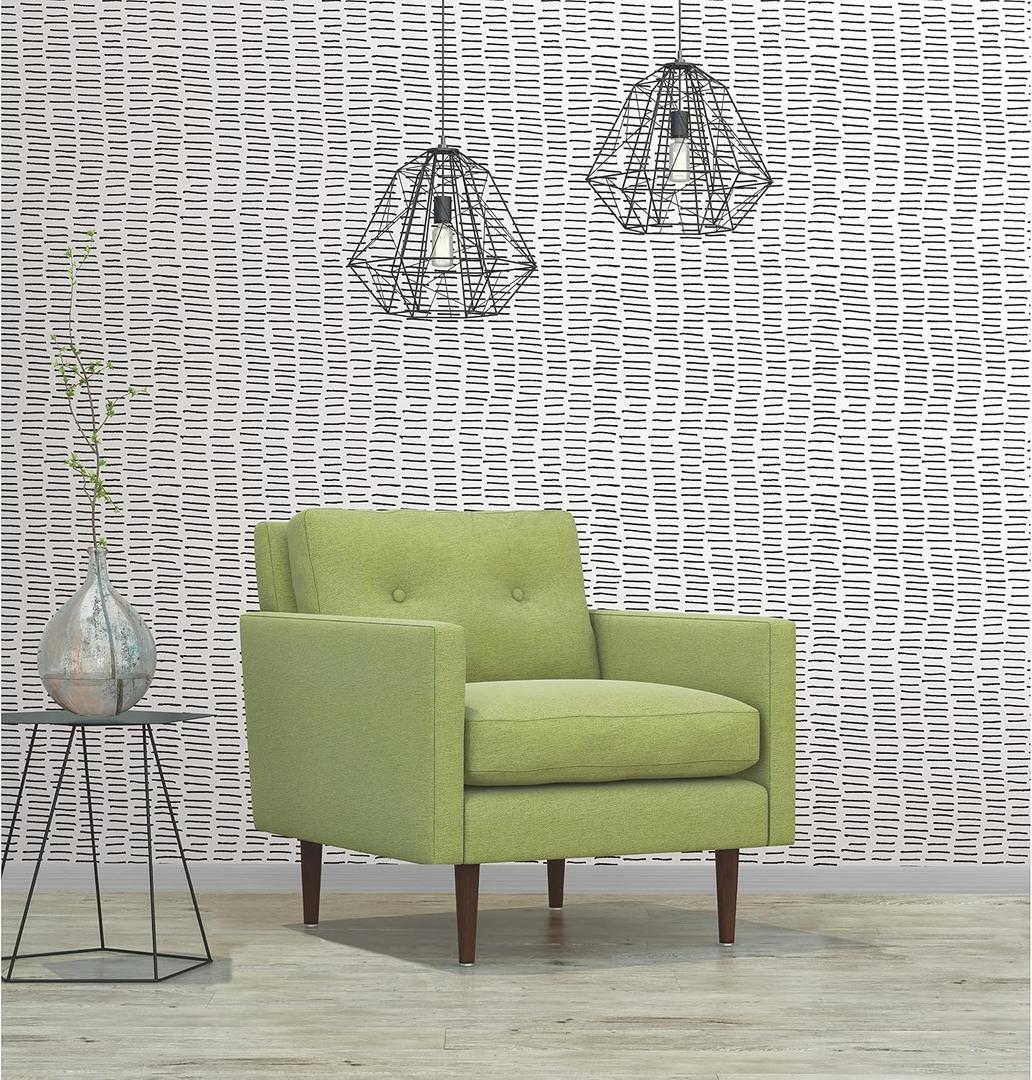 RoomMates RMK12275PL Tick Marks Peel and Stick Wallpaper, Black, White, 20.5 inches wide x 18 feet