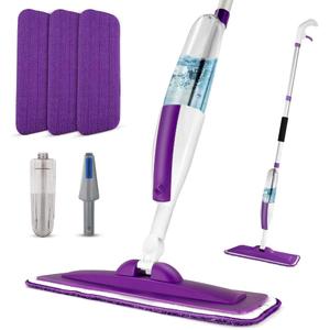 Mops for Floor Cleaning Wet Spray Mop with 14 oz Refillable Bottle and 3 Washable Microfiber Pads Home or Commercial Use Dry Wet Flat Mop for Hardwood Laminate Wood Ceramic