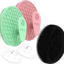 Silicone Body and Face Scrubber Set 5 Pack, BEAUTAIL Shower Bath Scrubber, Gentle Exfoliating Brush for Women Men Sensitive Skin, More Hygienic Than Traditional Loofah, Long Lasting, Black+Pink+Green