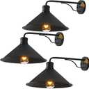 Outdoor Light Fixture for Porch and House, 12" Exterior Barn Light with Dusk to Dawn Black Classic Light Fixture for Farmhouse (Set of 3)