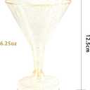 Liacere 24 Pack Gold Plastic Martini Glasses - 6.25oz Disposable Cocktail Glasses - Plastic Margarita Glasses Perfect for Wedding & Mother's Day & Summer Party